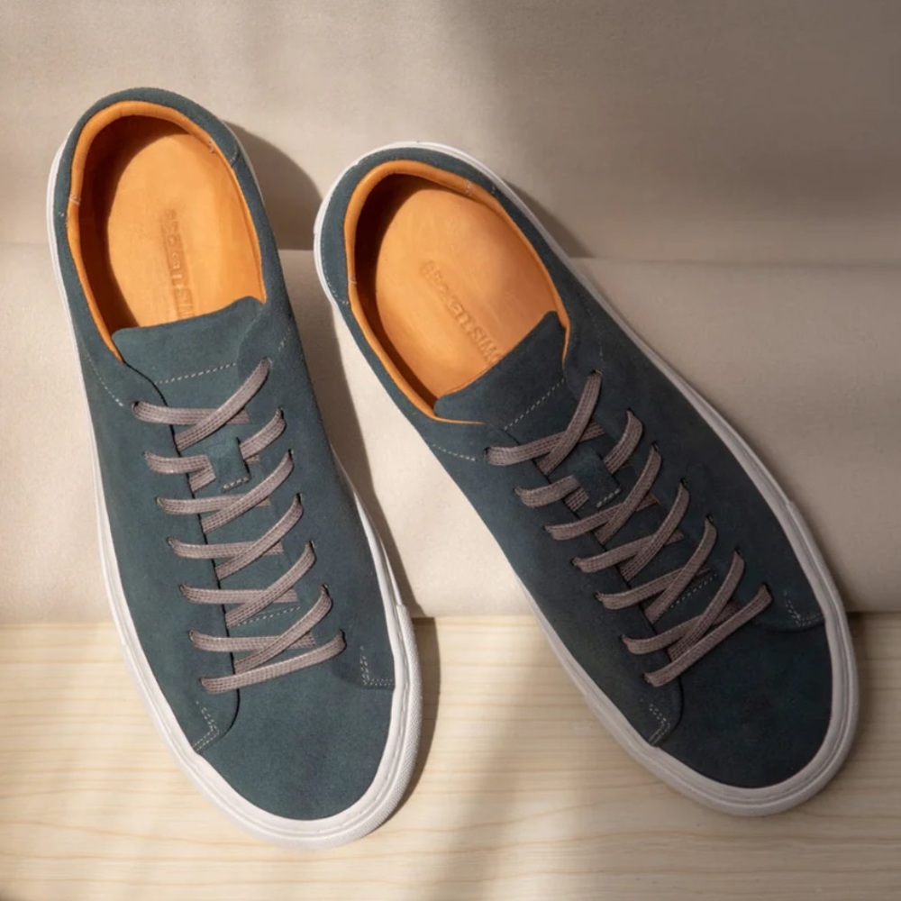 Beckett Simonon Reid Sneakers in Blue/Grey Suede | 10